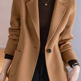 Classic Office Wool Blend Blazer