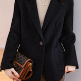Classic Office Wool Blend Blazer