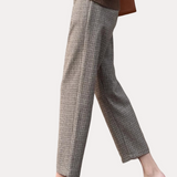 Retro Office Houndstooth Woolen Pants