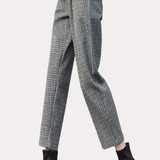 Retro Office Houndstooth Woolen Pants