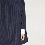 Temperament Retro Shirt-Collar Striped Dress