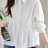 Casual Versatile Asymmetric-Design Striped Shirt