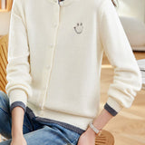 Casual Versatile Color-Block Knitted Cardigan