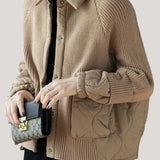 Casual Versatile Paneled Hooded Lapel Jacket