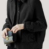 Casual Versatile Paneled Hooded Lapel Jacket