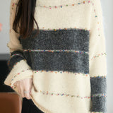 Casual Versatile Fine Glitter Striped Confetti Sweater