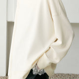 Exquisite Elegant Lace-Paneled Mock Neck Sweatshirt