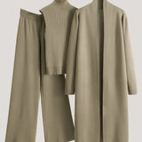 Casual Minimalist Sleeveless Vest 3-Piece Set
