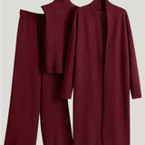 Casual Minimalist Sleeveless Vest 3-Piece Set