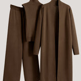 Casual Minimalist Sleeveless Vest 3-Piece Set