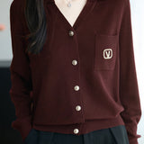 Casual Versatile Lapel Knitted Cardigan