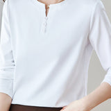 Casual Versatile Regular-Shoulder Long-Sleeve T-Shirt