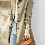 Casual Versatile Lapel Mid-Length Trench Coat - liwisi