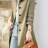 Casual Versatile Lapel Mid-Length Trench Coat - liwisi