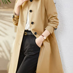 Casual Versatile Lapel Mid-Length Trench Coat - liwisi