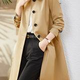 Casual Versatile Lapel Mid-Length Trench Coat - liwisi