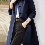 Casual Versatile Lapel Mid-Length Trench Coat - liwisi
