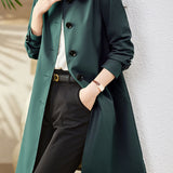 Casual Versatile Lapel Mid-Length Trench Coat - liwisi