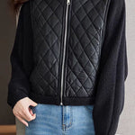 Casual Versatile Stand-Collar Paneled Batwing Sleeve Short Coat - liwisi