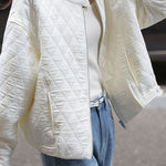Casual Versatile Stand-Collar Argyle Cotton-Padded Coat - liwisi