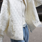 Casual Versatile Stand-Collar Argyle Cotton-Padded Coat - liwisi