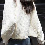 Casual Versatile Stand-Collar Argyle Cotton-Padded Coat - liwisi