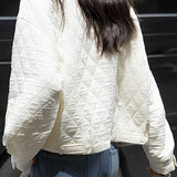 Casual Versatile Stand-Collar Argyle Cotton-Padded Coat - liwisi