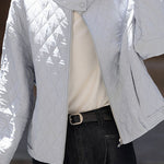 Casual Versatile Stand-Collar Argyle Cotton-Padded Coat - liwisi