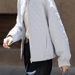 Casual Versatile Stand-Collar Argyle Cotton-Padded Coat - liwisi