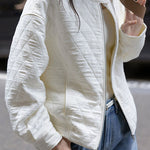 Casual Versatile Stand-Collar Argyle Cotton-Padded Coat - liwisi