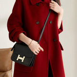 Casual Versatile Mid-Length Lapel Woolen Coat