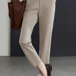 Casual Commuter Minimalist Straight-Leg Cropped Suit Pants - liwisi