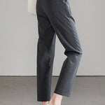 Casual Commuter Minimalist Straight-Leg Cropped Suit Pants - liwisi