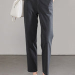 Casual Commuter Minimalist Straight-Leg Cropped Suit Pants - liwisi