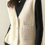Elegant V-Neck Lurex Velvet Vest