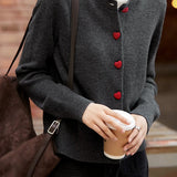 Casual Versatile Color-Block Button Cardigan