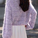 Casual Versatile Sequin Crew Neck Pullover Sweater