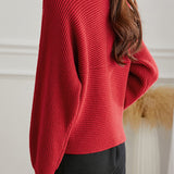 Casual Versatile V-Neck Solid-Color Knitted Top