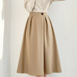 Commuter Versatile Striped Shirt Collar Dress