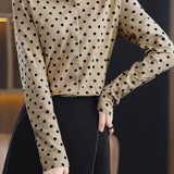 Casual Versatile Polka Dot Long-Sleeve Lapel Shirt