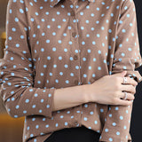 Casual Versatile Polka Dot Long-Sleeve Lapel Shirt