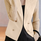 Casual Versatile Paneled Lapel Long-Sleeve Suit Jacket