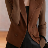 Casual Versatile Paneled Lapel Long-Sleeve Suit Jacket
