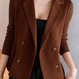 Casual Versatile Paneled Lapel Long-Sleeve Suit Jacket