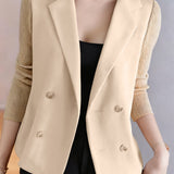 Casual Versatile Paneled Lapel Long-Sleeve Suit Jacket
