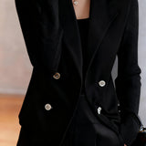 Casual Versatile Paneled Lapel Long-Sleeve Suit Jacket