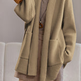 Casual Versatile Solid Color Open Cardigan without Buttons