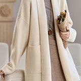Casual Versatile Solid Color Open Cardigan without Buttons