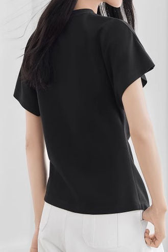 Minimalist versatile asymmetrical T-shirt - liwisi