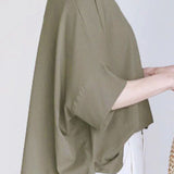 Comfortable batwing sleeve T-shirt - liwisi